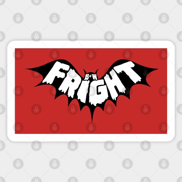 Black & White Fright Bat Sticker by zombill